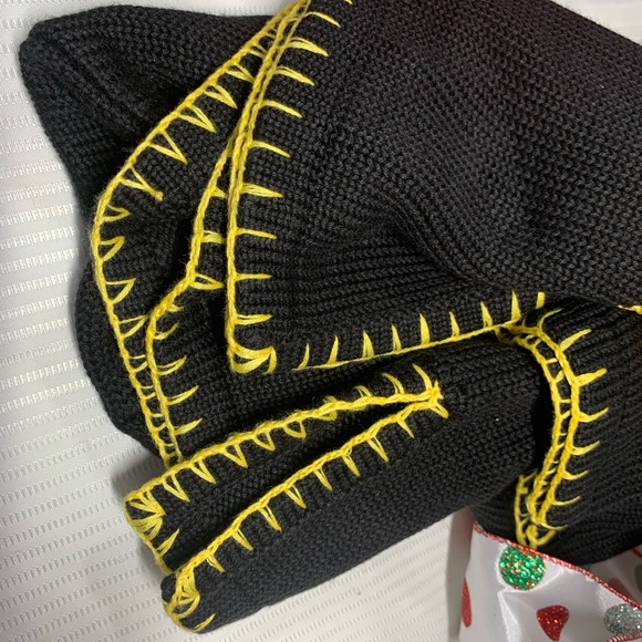 Quacker Factory Black and Yellow Sequin Pear Oversized Sweater Womens Size Small - Picture 4 of 11